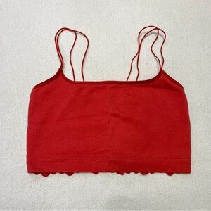 Gilly Hicks Lace Back Cropped Tank Size S in Rust